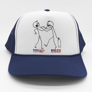 Trump Vs Biden Funny Debate Stickfigure Trucker Hat