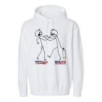 Trump Vs Biden Funny Debate Stickfigure Garment-Dyed Fleece Hoodie