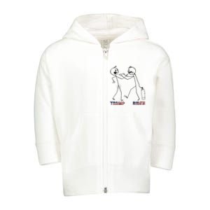 Trump Vs Biden Funny Debate Stickfigure Toddler Zip Fleece Hoodie