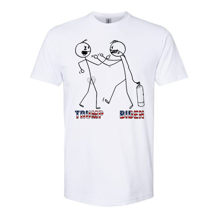 Trump Vs Biden Funny Debate Stickfigure Softstyle CVC T-Shirt