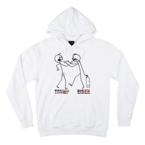 Trump Vs Biden Funny Debate Stickfigure Hoodie