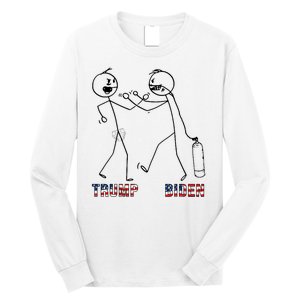 Trump Vs Biden Funny Debate Stickfigure Long Sleeve Shirt