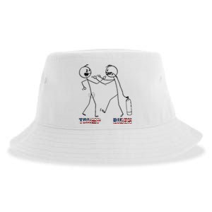 Trump Vs Biden Funny Debate Stickfigure Sustainable Bucket Hat