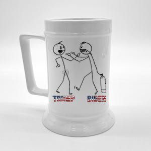 Trump Vs Biden Funny Debate Stickfigure Beer Stein