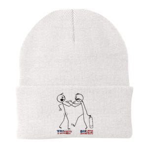 Trump Vs Biden Funny Debate Stickfigure Knit Cap Winter Beanie