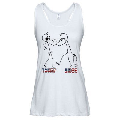 Trump Vs Biden Funny Debate Stickfigure Ladies Essential Flowy Tank