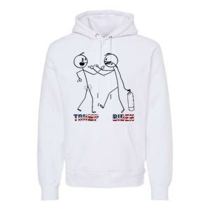 Trump Vs Biden Funny Debate Stickfigure Premium Hoodie