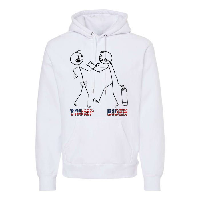 Trump Vs Biden Funny Debate Stickfigure Premium Hoodie