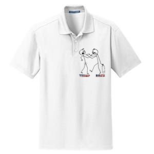 Trump Vs Biden Funny Debate Stickfigure Dry Zone Grid Polo