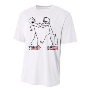 Trump Vs Biden Funny Debate Stickfigure Performance Sprint T-Shirt