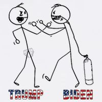 Trump Vs Biden Funny Debate Stickfigure Poster