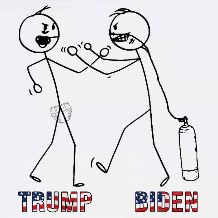 Trump Vs Biden Funny Debate Stickfigure Poster