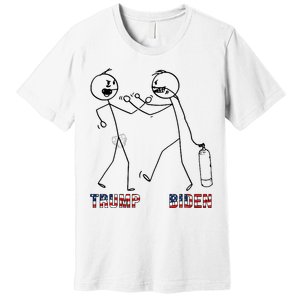 Trump Vs Biden Funny Debate Stickfigure Premium T-Shirt