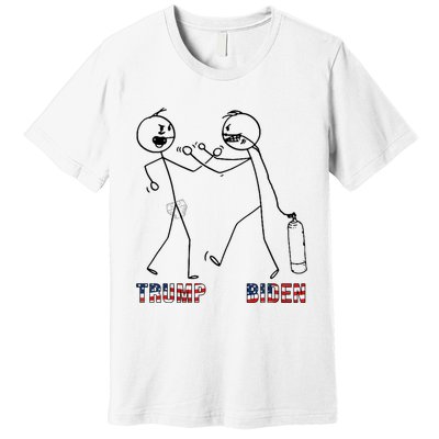 Trump Vs Biden Funny Debate Stickfigure Premium T-Shirt