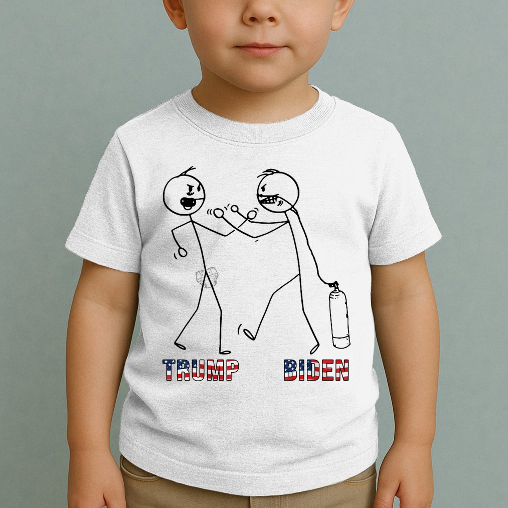 Trump Vs Biden Funny Debate Stickfigure Toddler T-Shirt