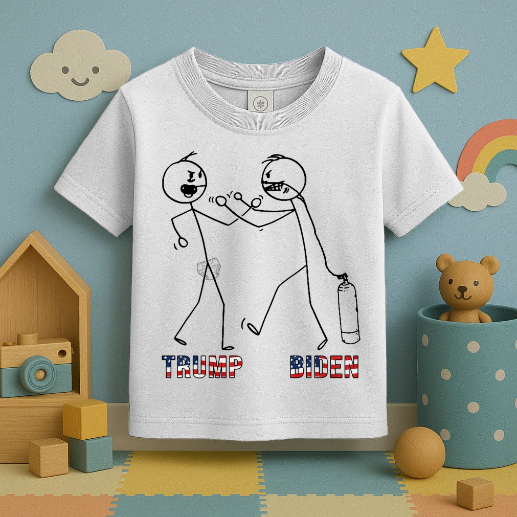 Trump Vs Biden Funny Debate Stickfigure Toddler T-Shirt