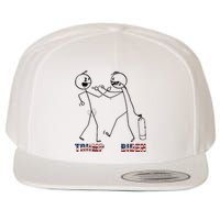 Trump Vs Biden Funny Debate Stickfigure Wool Snapback Cap