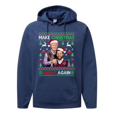 Trump Vance Brothers Funny Make Christmas Great Again Gift Performance Fleece Hoodie