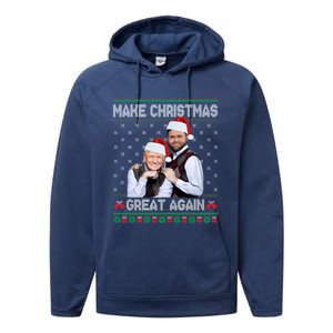 Trump Vance Brothers Make Christmas Great Again Ugly Gift Performance Fleece Hoodie