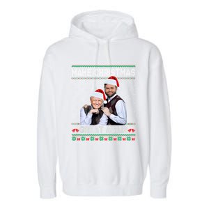 Trump Vance Brothers Make Christmas Great Again Ugly Gift Garment-Dyed Fleece Hoodie