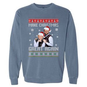 Trump Vance Brothers Make Christmas Great Again Ugly Gift Garment-Dyed Sweatshirt