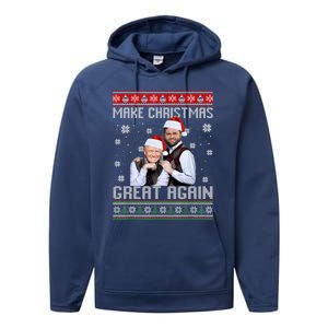 Trump Vance Brothers Make Christmas Great Again Ugly Gift Performance Fleece Hoodie