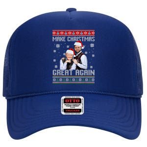 Trump Vance Brothers Make Christmas Great Again Ugly Gift High Crown Mesh Back Trucker Hat