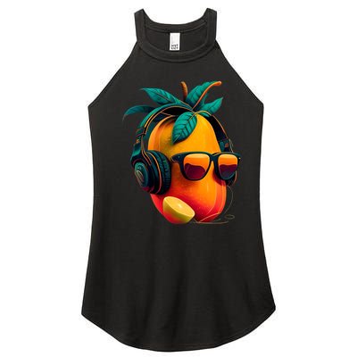 Tropical Vibes Chill Mango DJ Summer Music Style Women’s Perfect Tri Rocker Tank