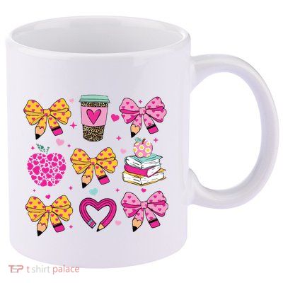 Teacher Valentine Coquette Valentine Teacher 11oz C Handle Ceramic Mug