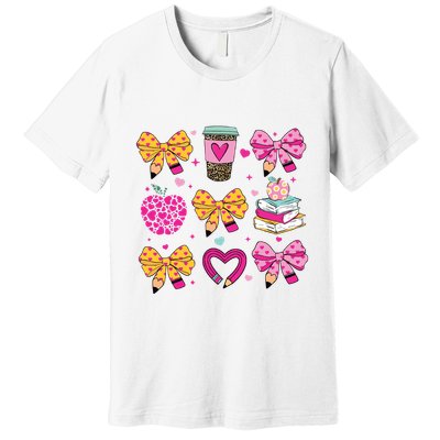 Teacher Valentine Coquette Valentine Teacher Premium T-Shirt