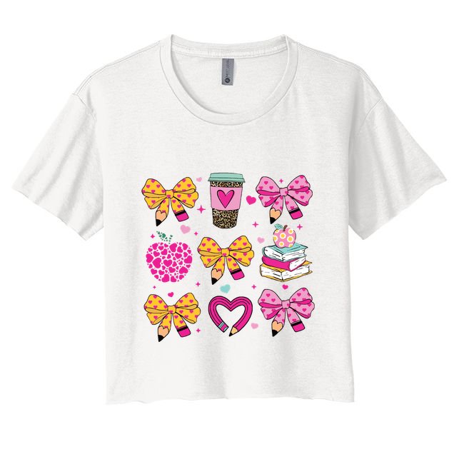 Teacher Valentine Coquette Valentine Teacher Crop Top
