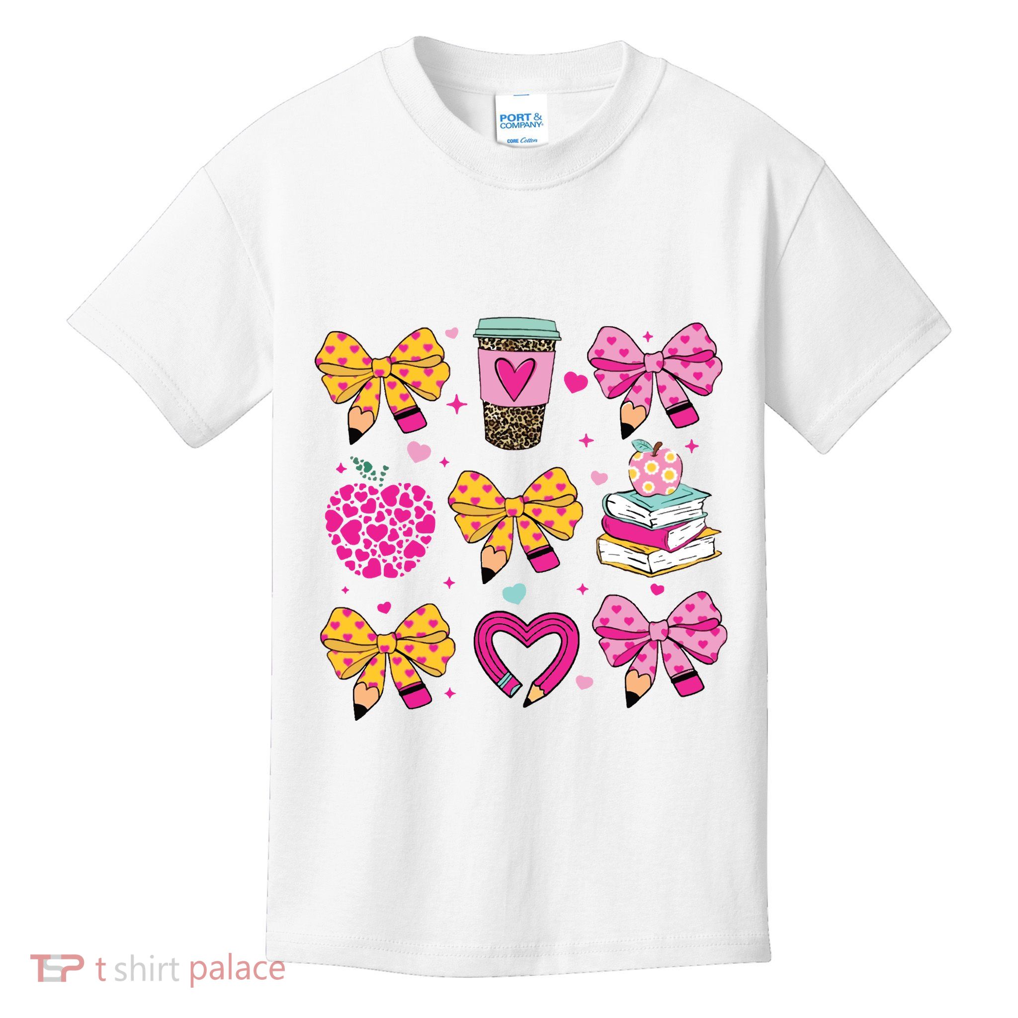 Teacher Valentine Coquette Valentine Teacher Kids T-Shirt