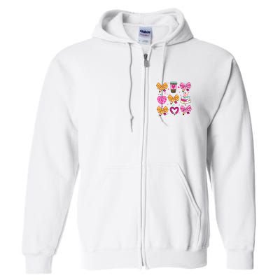 Teacher Valentine Coquette Valentine Teacher Full Zip Hoodie