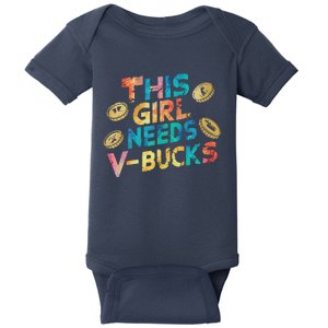 Thisneeds Vbucks Cool Gaming Graphic Design Premium Baby Bodysuit