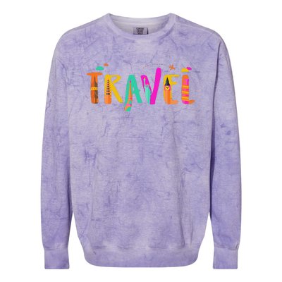 Travel Vacation Cute Gift Colorblast Crewneck Sweatshirt