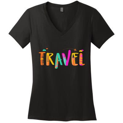 Travel Vacation Cute Gift Women's V-Neck T-Shirt