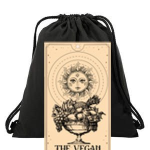 The Vegan Cute Tarot Card Drawstring Bag