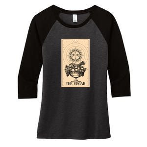 The Vegan Cute Tarot Card Women's Tri-Blend 3/4-Sleeve Raglan Shirt