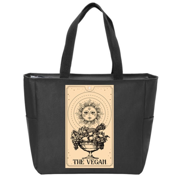 The Vegan Cute Tarot Card Zip Tote Bag