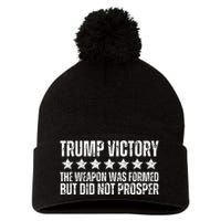 Trump Victory Christian Weapon Formed But Did Not Prosper Pom Pom 12in Knit Beanie