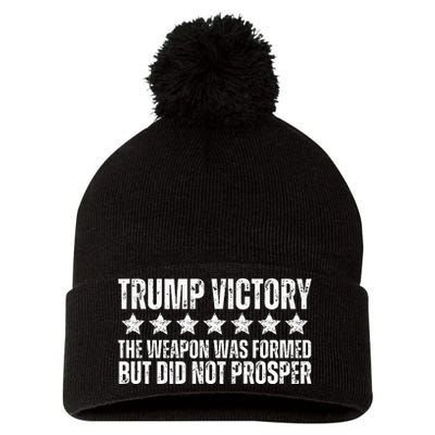 Trump Victory Christian Weapon Formed But Did Not Prosper Pom Pom 12in Knit Beanie