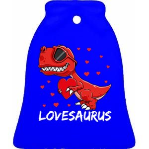 Tgiftrex Valentines Day Dinosaur Funny Gift Ceramic Bell Ornament