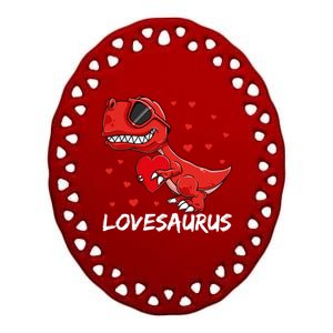 Tgiftrex Valentines Day Dinosaur Funny Gift Ceramic Oval Ornament