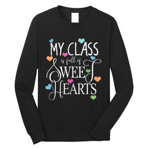 Teachers Valentines Day Shirts Class Full Of Sweethearts Long Sleeve Shirt