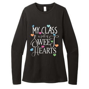 Teachers Valentines Day Shirts Class Full Of Sweethearts Womens CVC Long Sleeve Shirt