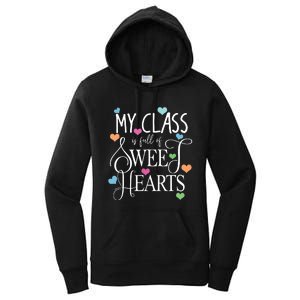 Teachers Valentines Day Shirts Class Full Of Sweethearts Women's Pullover Hoodie