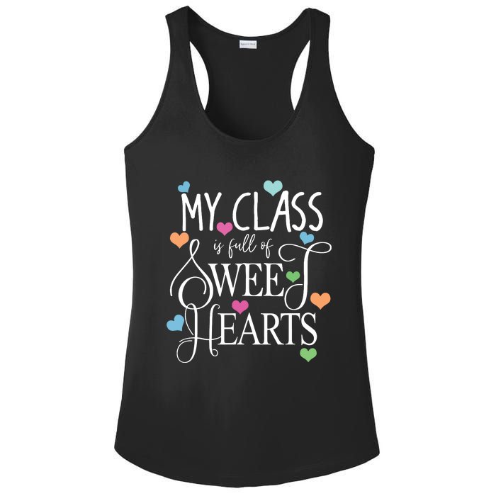 Teachers Valentines Day Shirts Class Full Of Sweethearts Ladies PosiCharge Competitor Racerback Tank