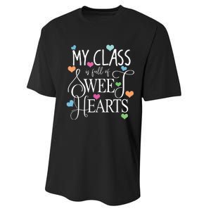 Teachers Valentines Day Shirts Class Full Of Sweethearts Performance Sprint T-Shirt