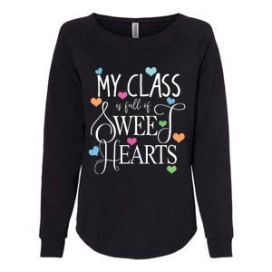 Teachers Valentines Day Shirts Class Full Of Sweethearts Womens California Wash Sweatshirt