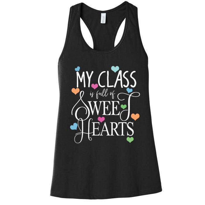 Teachers Valentines Day Shirts Class Full Of Sweethearts Women's Racerback Tank